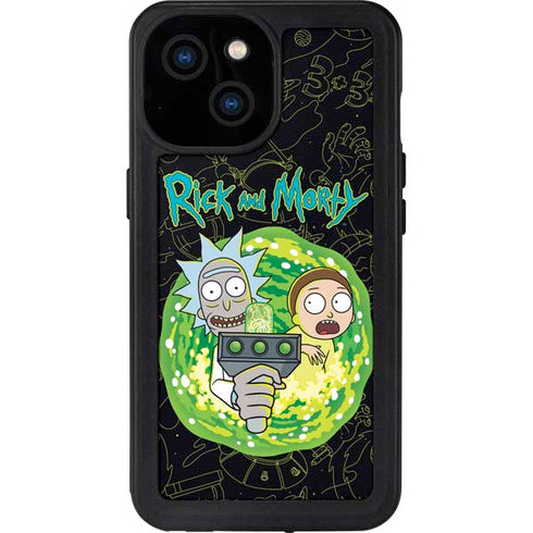 Adult Swim Rick and Morty Portal Travel iPhone 15 Waterproof Case